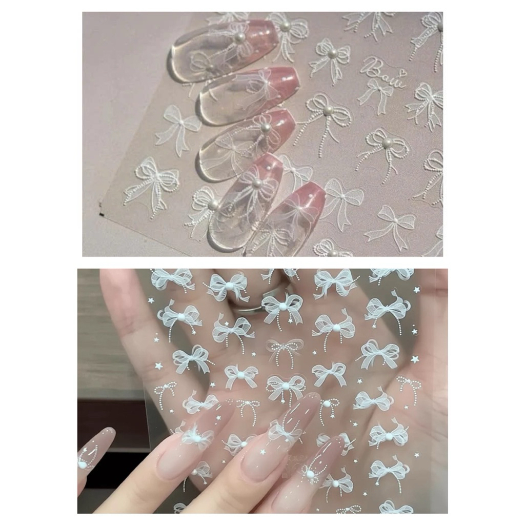 sticker nơ đính ngọc siêu xinh hàng có sẵn ạ