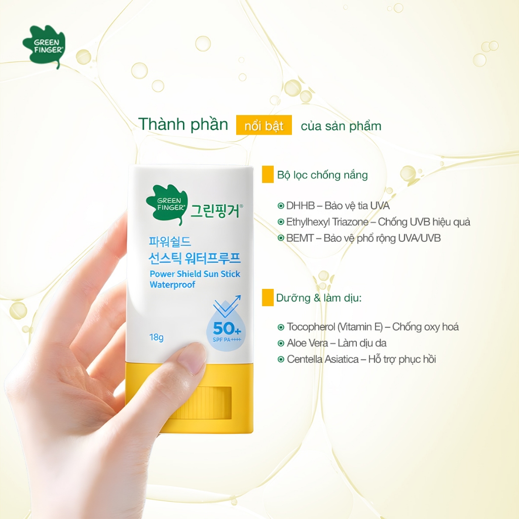 Sáp chống nắng cho bé Greenfinger ChokChok dạng lăn SPF50+ PA++++ (18g) – Chống thấm nước, dịu nhẹ