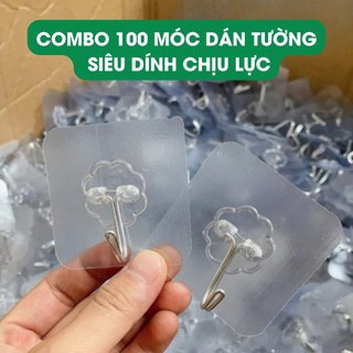 Combo 100 Móc Dán Tường Siêu Dính Chịu Lực – Móc Trong Suốt Nhựa Dẻo Đa Năng Không Cần Khoan Tường
