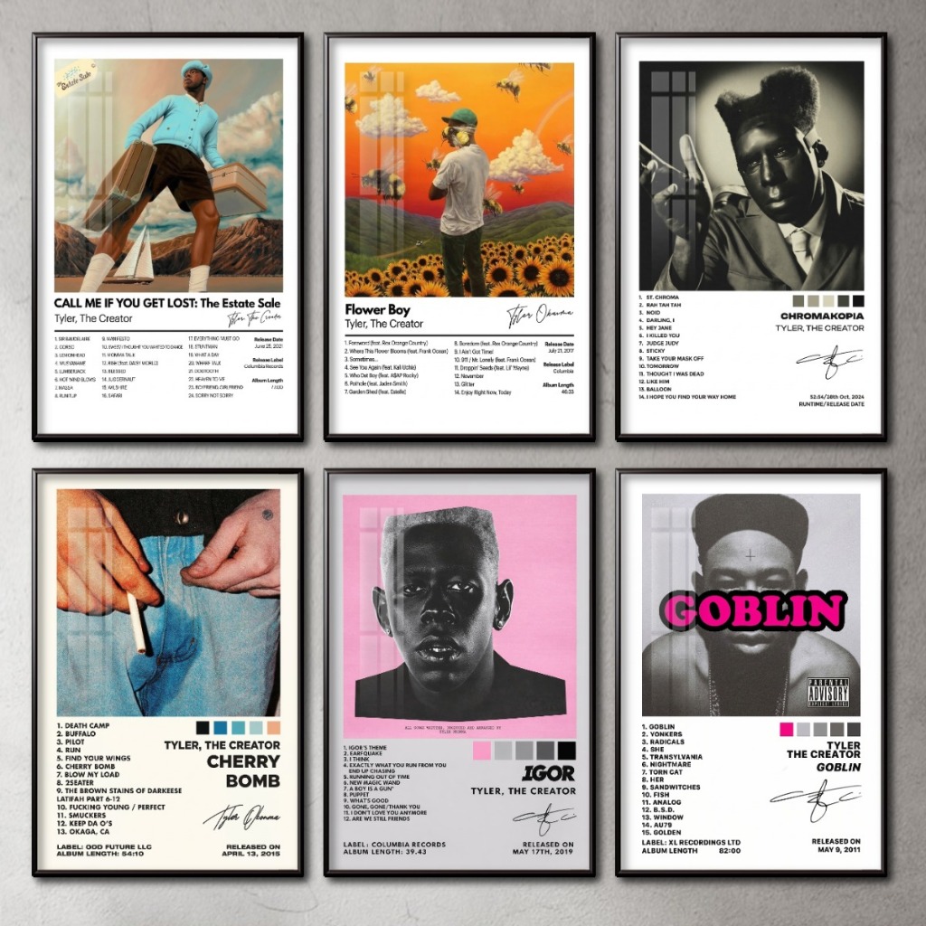 Tranh Album Âm Nhạc của Tyler the Creator Tráng Gương Khung Composite Decor Treo Tường Trang Trí