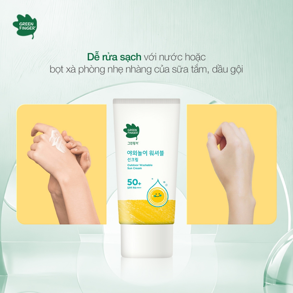 Kem Chống Nắng Green Finger Outdoor Washable Sun Cream SPF50+ PA++++ 80ml Bảo Vệ Làn Da Hiệu Quả