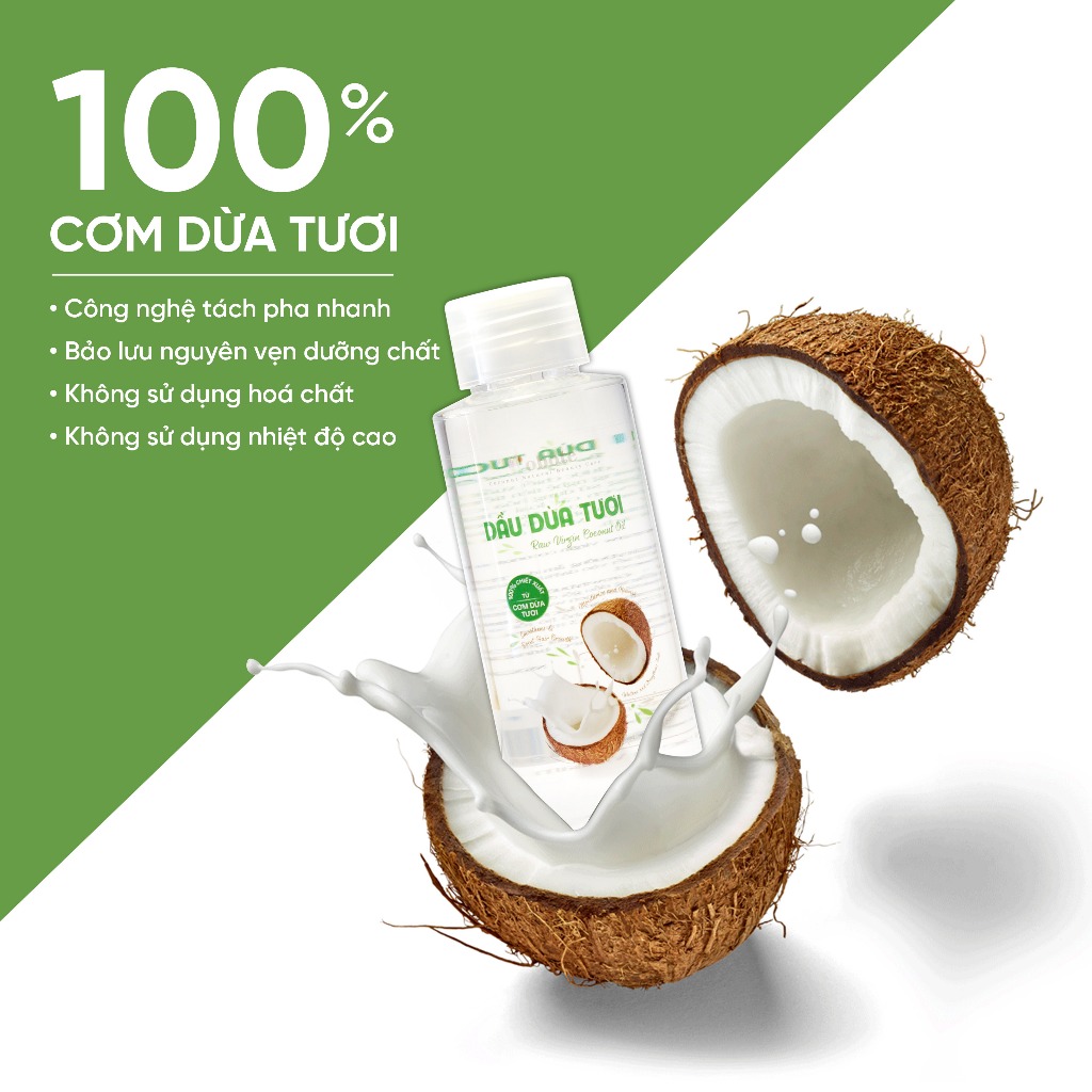 Dầu dừa tươi nguyên chất  dưỡng da, dưỡng tóc, uống trực tiếp chai 50ml/100ml/500ml