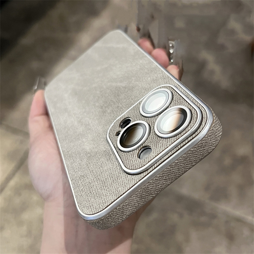 Ốp Điện Thoại Họa Tiết Vải Denim Cho IPhone 15 Pro Max 11 12 13 14 Pro Max Vỏ Mềm Bảo Vệ Camera Vỏ Chống Sốc