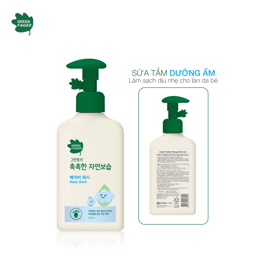 Combo 2 Sữa Tắm Dưỡng Ẩm Cho Bé Greenfinger ChokChok Natural 320ml Nhẹ Dịu, Bảo Vệ Da