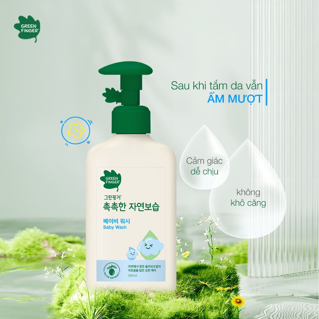 Combo 2 Sữa Tắm Dưỡng Ẩm Cho Bé Greenfinger ChokChok Natural 320ml Nhẹ Dịu, Bảo Vệ Da