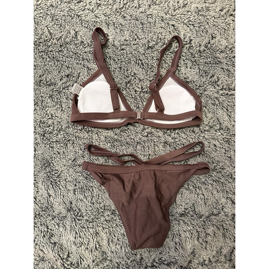 Brown Bikini | Đồ Bơi Hai Mảng Dây Chéo Màu Trơn Sexy Quyến Rũ 🧉