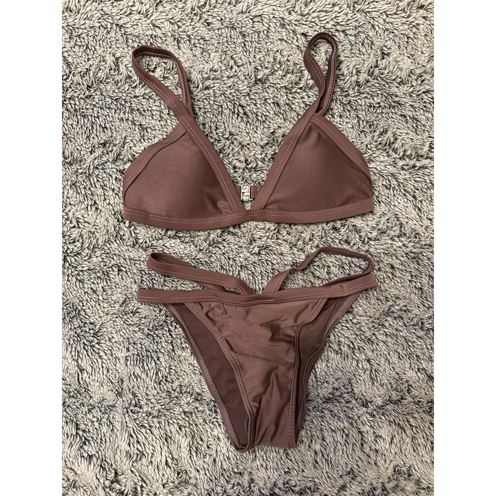Brown Bikini | Đồ Bơi Hai Mảng Dây Chéo Màu Trơn Sexy Quyến Rũ 🧉