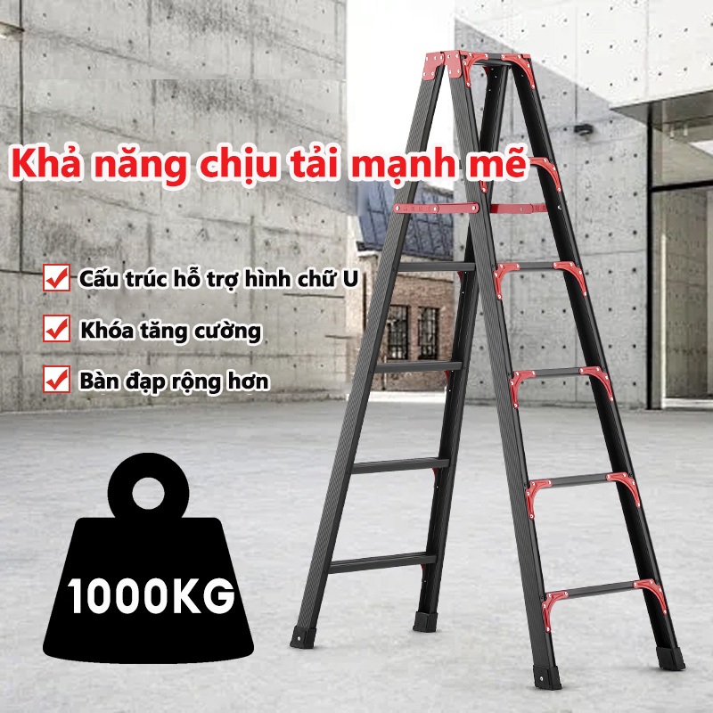Thang Nhôm Gấp Gọn Chữ A Thang gấp đa năng hình chữ A dùng trong gia đình chiều cao （1.2M-2.1M）
