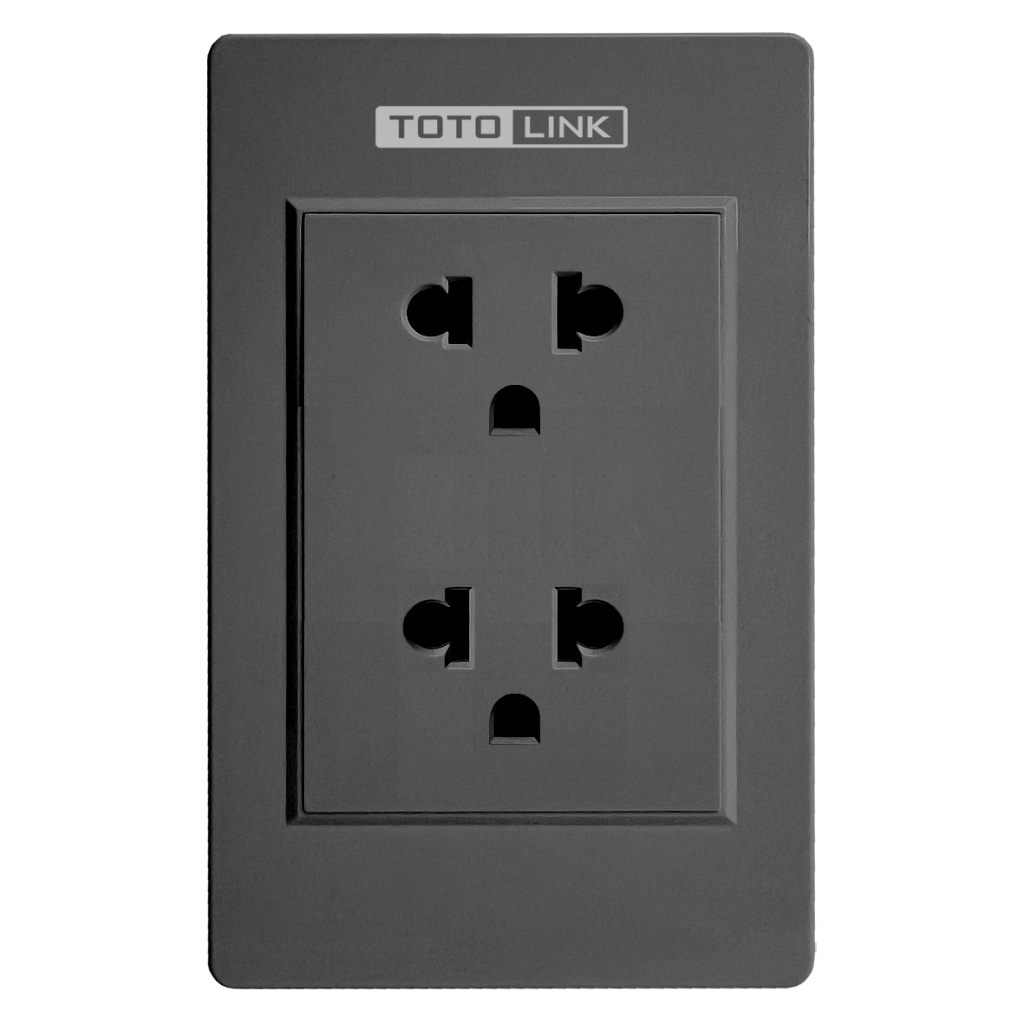 [Hỏa tốc] Ổ cắm ba 2 chấu, đôi 3 chấu, ổ cắm điện âm tường nhựa TOTOLINK WS05 & WS06  – Ổ cắm điện gắn tường