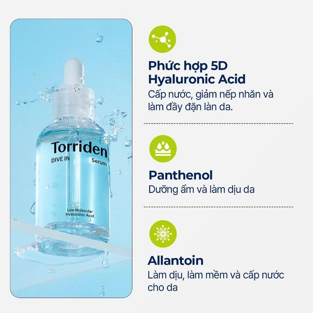[Torriden Chính hãng] Serum DIVE IN chứa Hyaluronic Acid, 50ml, Serum