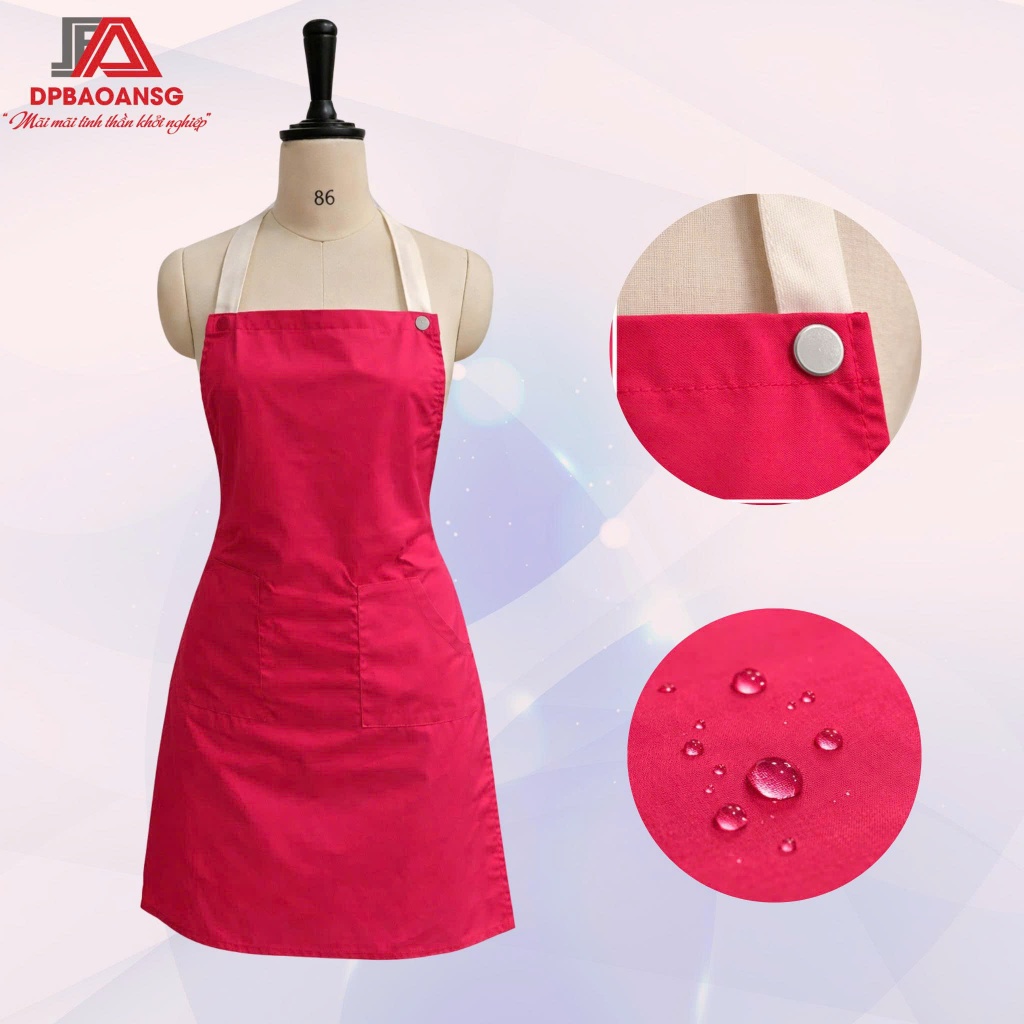 Tạp Dề Nấu Ăn Vải Dù Trượt Nước Đủ Màu Dùng Trong Làm Bếp, Nam/Nữ Phục Vụ