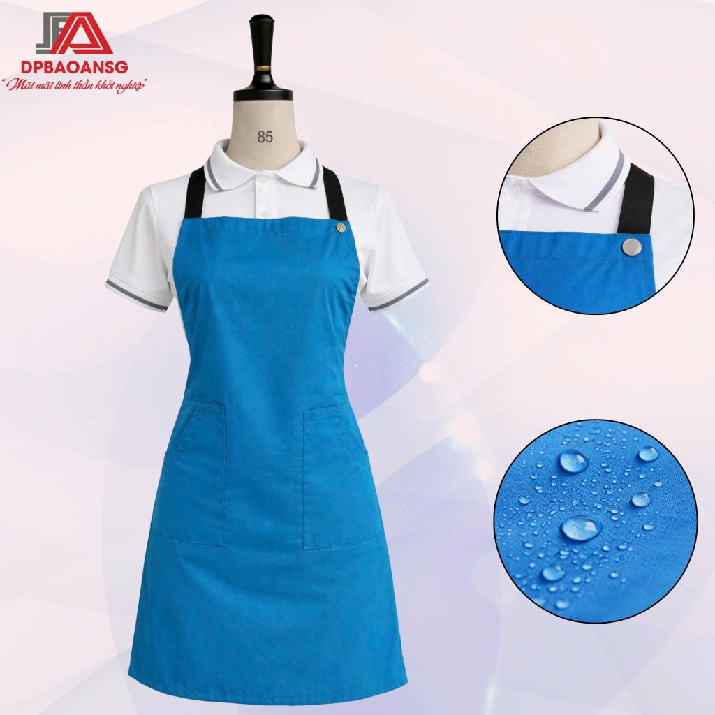 Tạp Dề Nấu Ăn Vải Dù Trượt Nước Đủ Màu Dùng Trong Làm Bếp, Nam/Nữ Phục Vụ