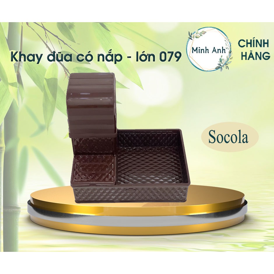 [ XUẤT VAT ]  [Hỏa tốc] Combo 15 cái Khay đũa muỗng TL-079 nâu gỗ