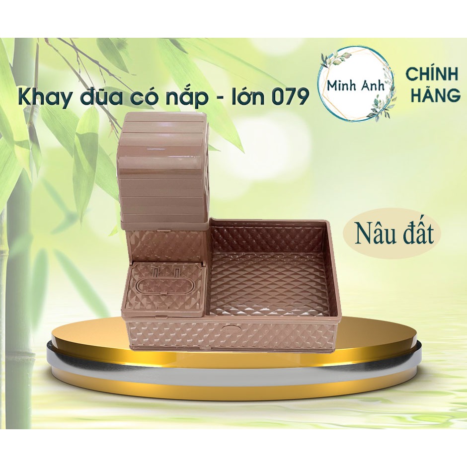 [ XUẤT VAT ]  [Hỏa tốc] Combo 15 cái Khay đũa muỗng TL-079 nâu gỗ