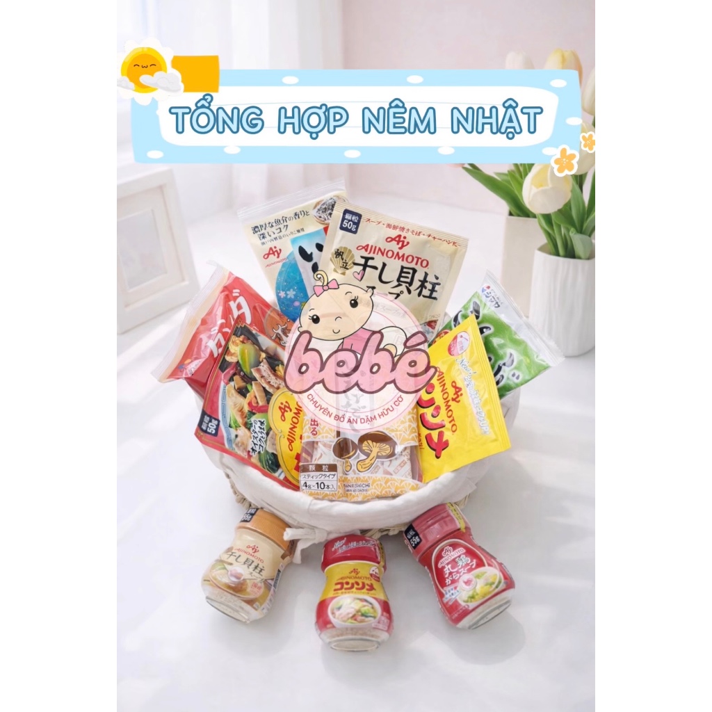 Hạt Nêm Ăn Dặm Nội Địa Nhật Cho Bé. Gia Vị Nhật Bản Cho Bé Ăn Dặm