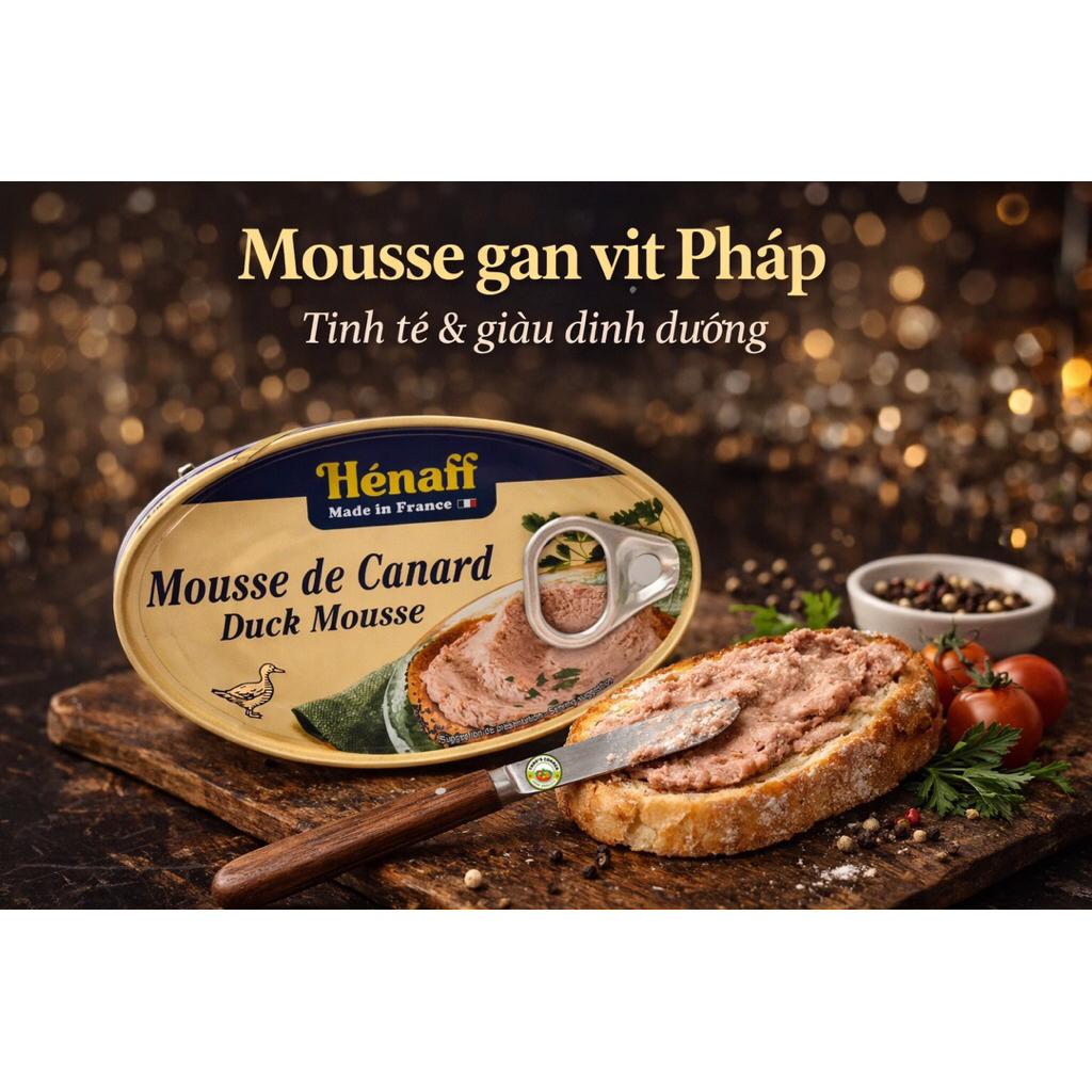 [Date 2029] Pate Gan Ngỗng - Vịt Henaff - Pháp 115g