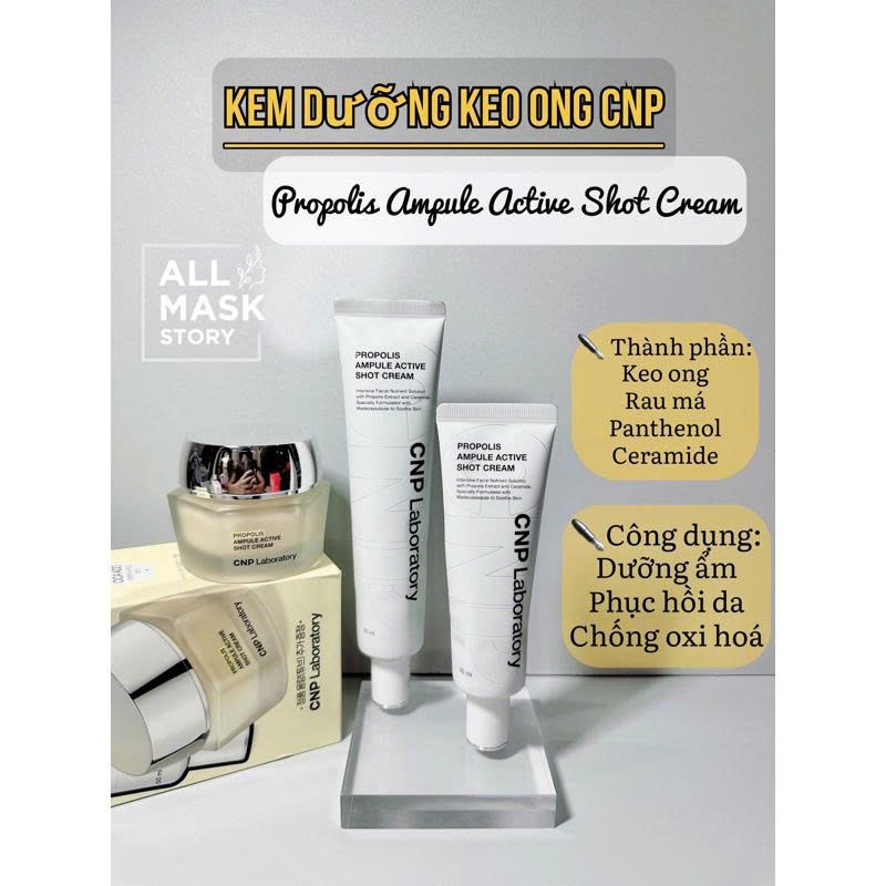 Kem dưỡng ẩm phục hồi và hỗ trợ tái tạo da chiết xuất keo ong CNP Propolis Active Cream 75ml