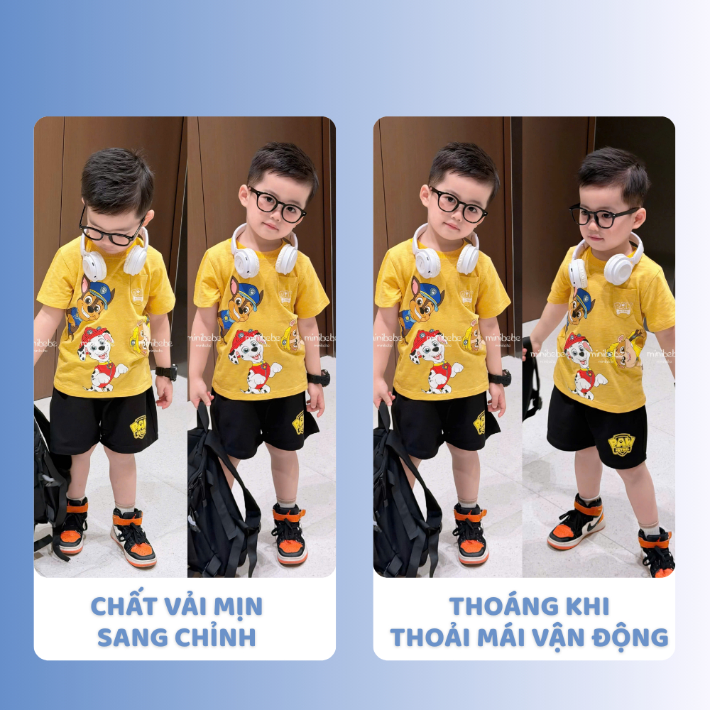 [À ƠI SHOP] E53- bộ cộc áo vàng chó đang cười - a117.1790