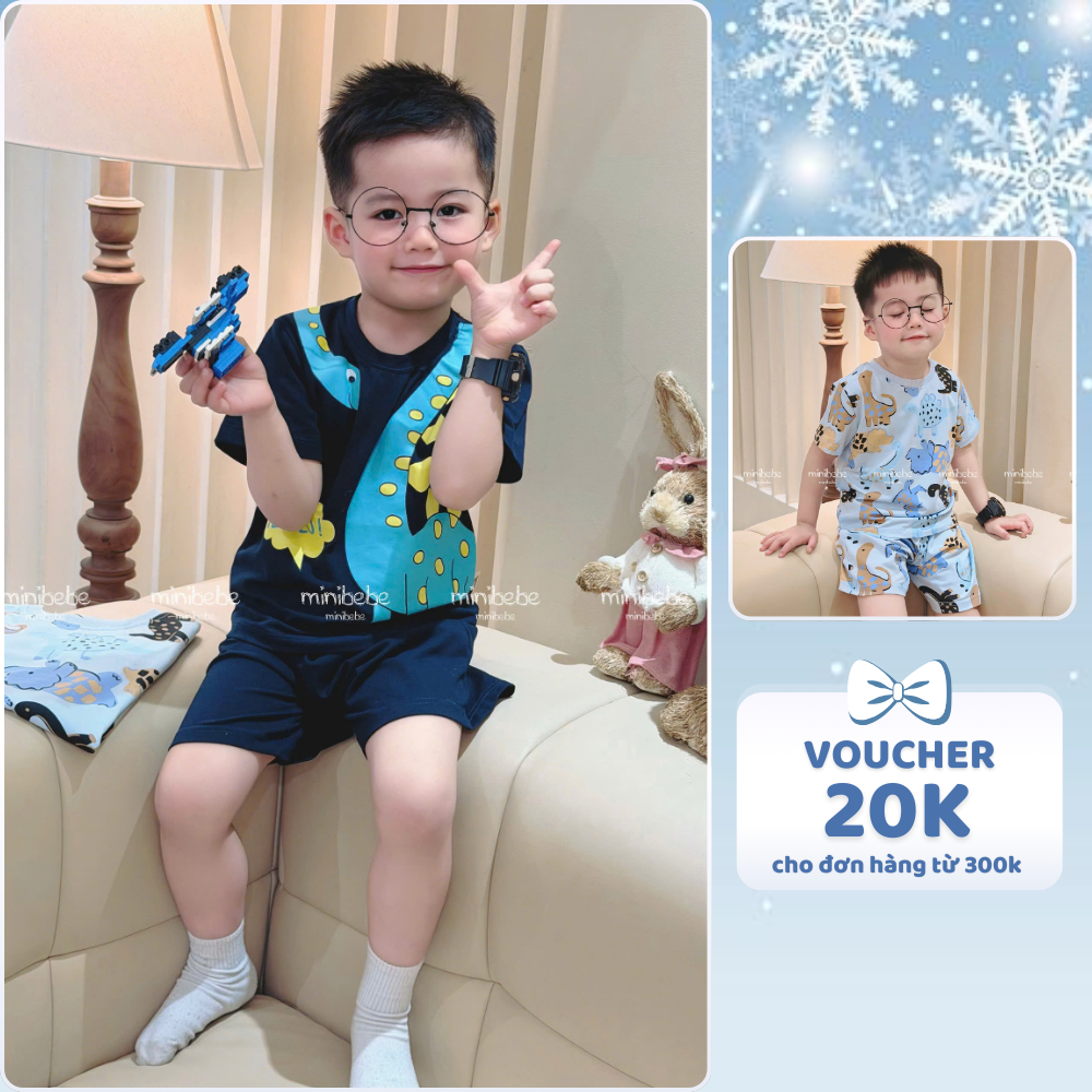 [À ƠI SHOP] K28- set 2 bộ cộc khủng long full áo- a100.331