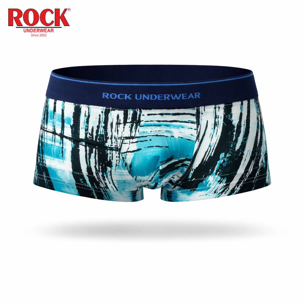 Quần Lót Nam ROCK QA5048 Dáng Boxer Ngắn Trẻ Trung Cao Cấp, Quần Sịp Nam Chất Vải Thun Lạnh Co Giãn 4 Chiều Họa Tiết