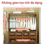Kệ Treo Quần Áo Tủ Quần Áo Tre Đa Năng Mặt Tủ Rộng Rãi Tối Ưu Không Gian Có Tủ Lưu Trữ Thoáng Khí — ảnh 8