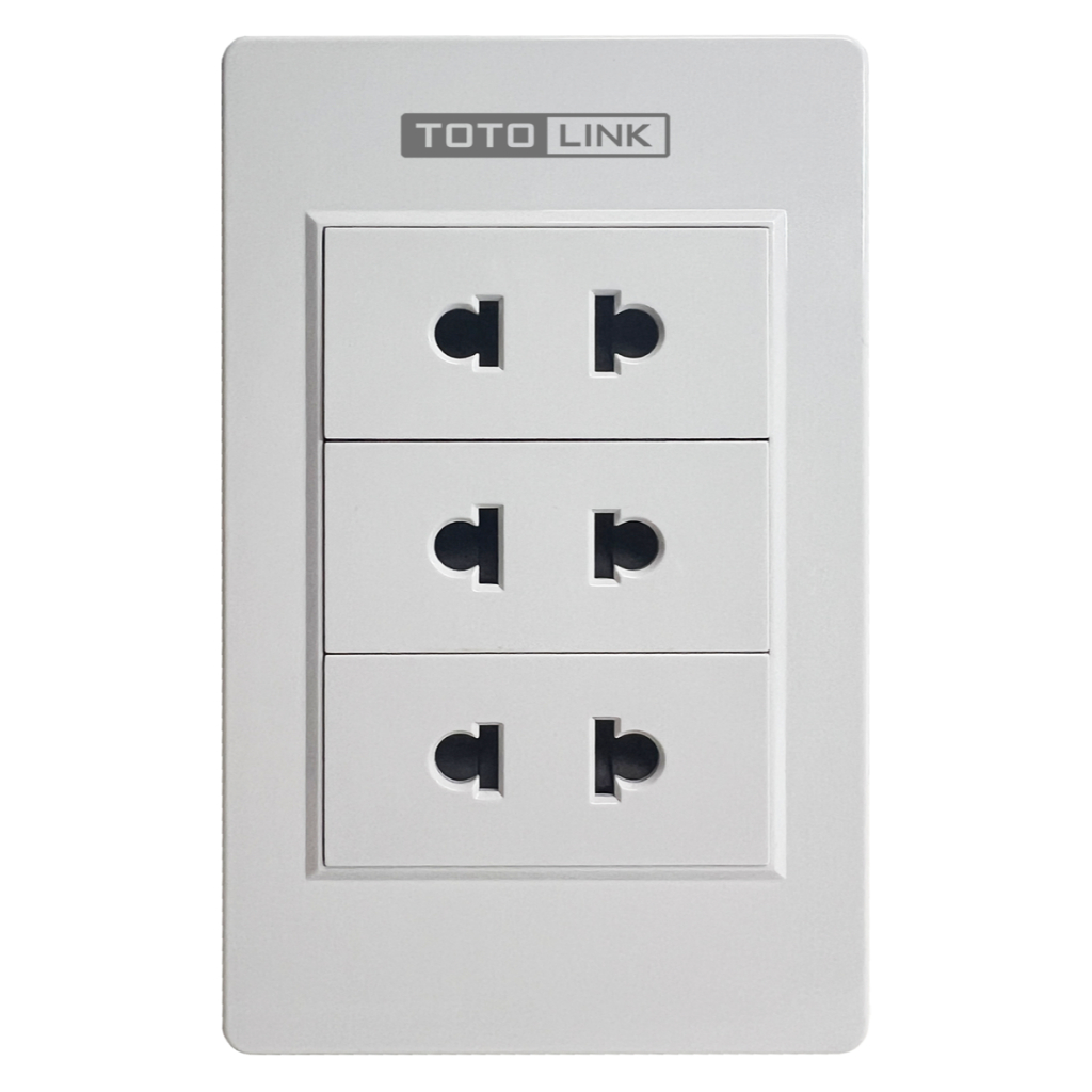[Hỏa tốc] Ổ cắm ba 2 chấu, đôi 3 chấu, ổ cắm điện âm tường nhựa TOTOLINK WS05 & WS06  – Ổ cắm điện gắn tường
