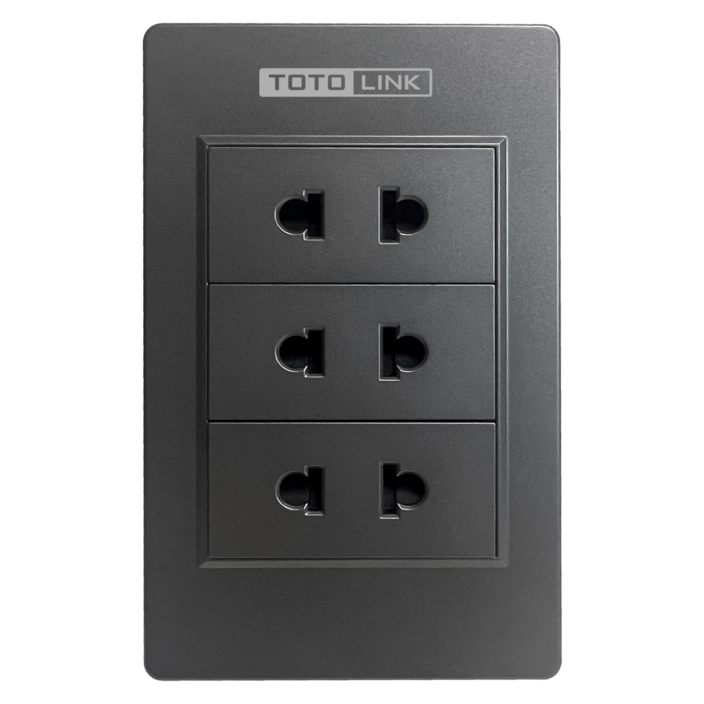 [Hỏa tốc] Ổ cắm ba 2 chấu, đôi 3 chấu, ổ cắm điện âm tường nhựa TOTOLINK WS05 & WS06  – Ổ cắm điện gắn tường