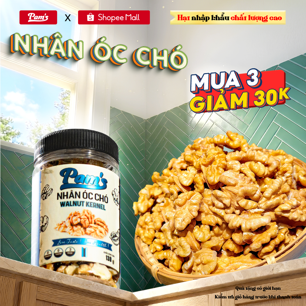 Nhân Óc Chó Vàng Nhập Khẩu Chile Pams Đã Tách Vỏ Sấy Chín Giòn Thơm Thích Hợp Cho Mẹ Bầu
