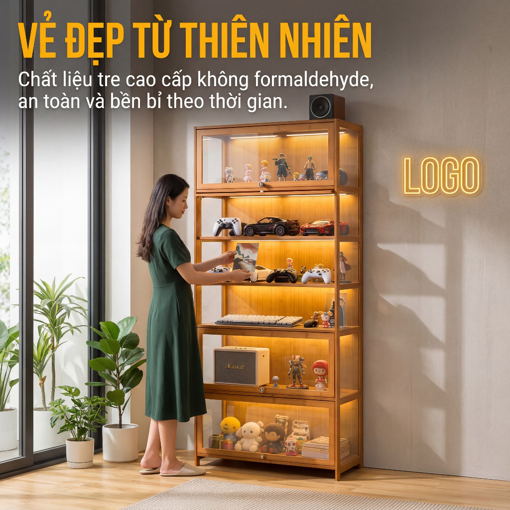 Tủ Kệ Tre Phong Cách Nhật Giải Pháp Trưng Bày Và Trang Trí Nhà Thông Minh, Tăng Vẻ Đẹp Không Gian