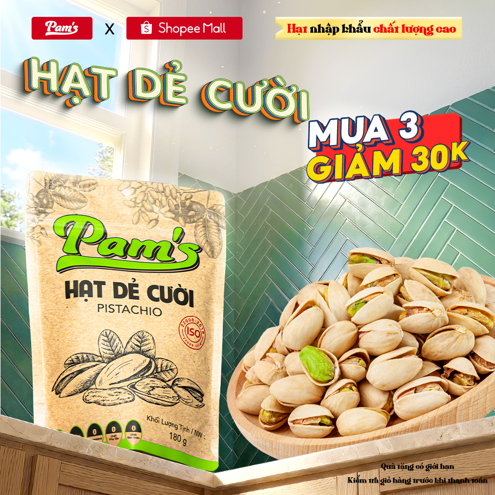 Hạt Dẻ Cười Nhập Khẩu Mỹ Pams(180g/túi) Rang Mộc Béo Bùi Giòn Thơm, Không Tẩy Trắng