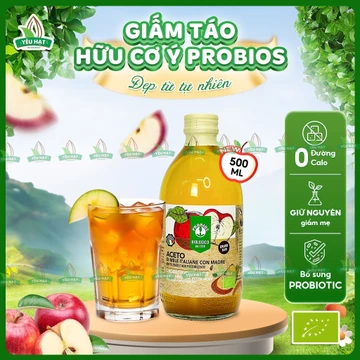 [MUA 1 TẶNG 4] Giấm Táo Detox Probios Có Giấm Cái - Dấm Táo Hữu Cơ Ý Eatclean Yêu Hạt