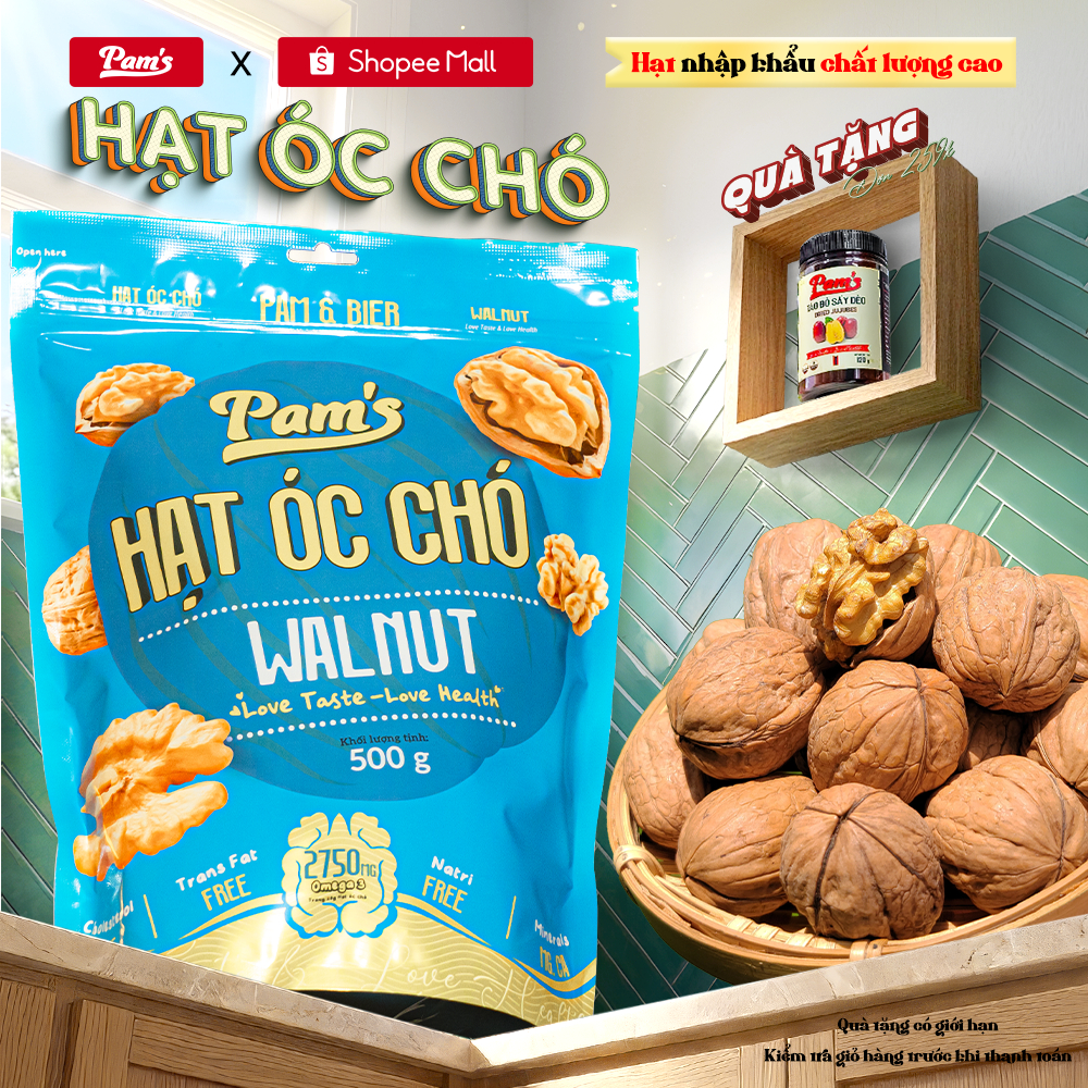 Hạt Óc Chó Chandler Nhập Khẩu Mỹ Pams 500g/túi Zip - Nhân Dày Cơm Dễ Tách, Tặng Kèm Khui Hạt