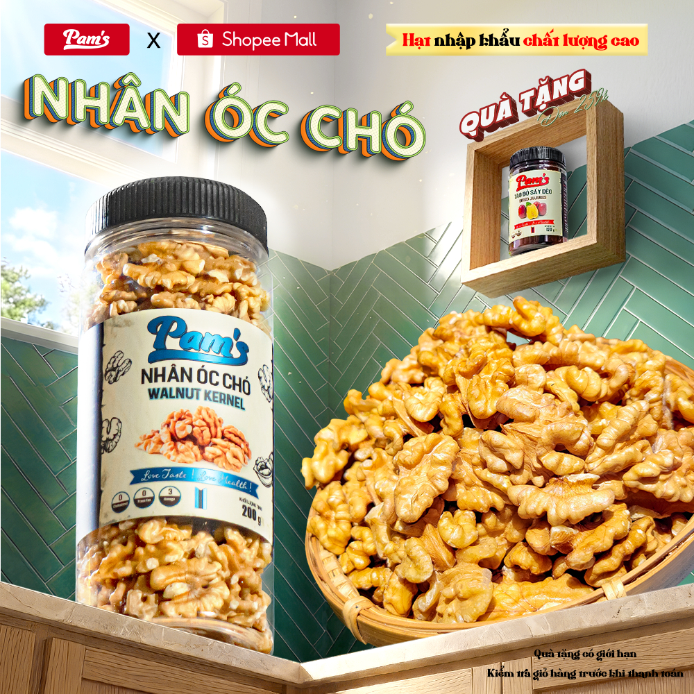 Nhân Óc Chó Nhập Khẩu Chile Pams Nướng Chín Giòn, Dày Cơm, Thích Hợp Mẹ Bầu, Ăn Kiêng