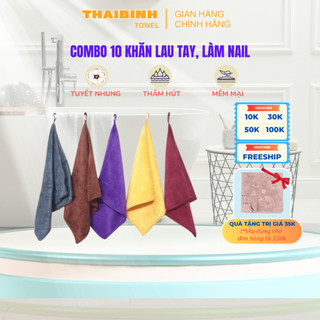 Combo 10 khăn Lau Tay, Khăn Lau Bếp, Làm Nail Lau Kính  30x30cm Microfiber Siêu Mềm Siêu Thấm Hút