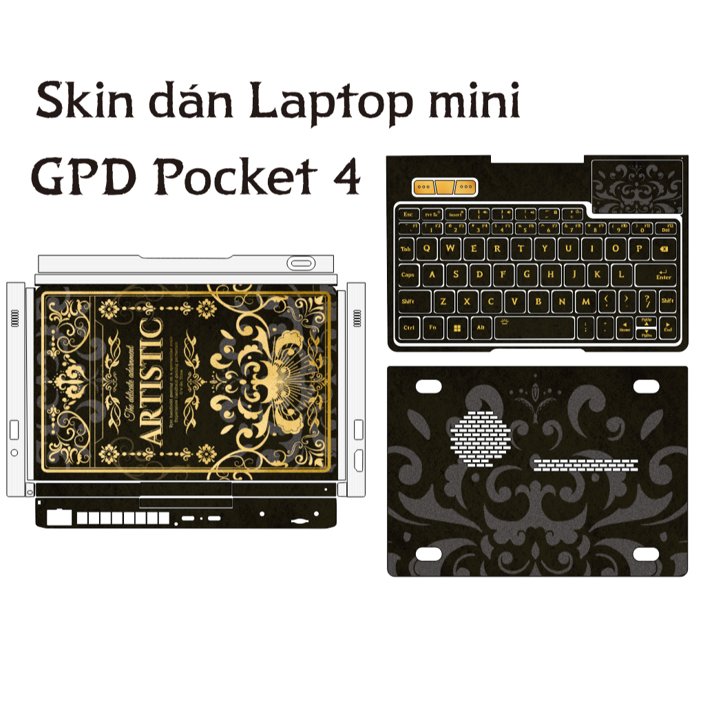 Skin dán GPD Pocket 4 mẫu Bìa sách Artistic Book Edition | Miếng dán decal cho laptop mini bảo vệ vỏ máy