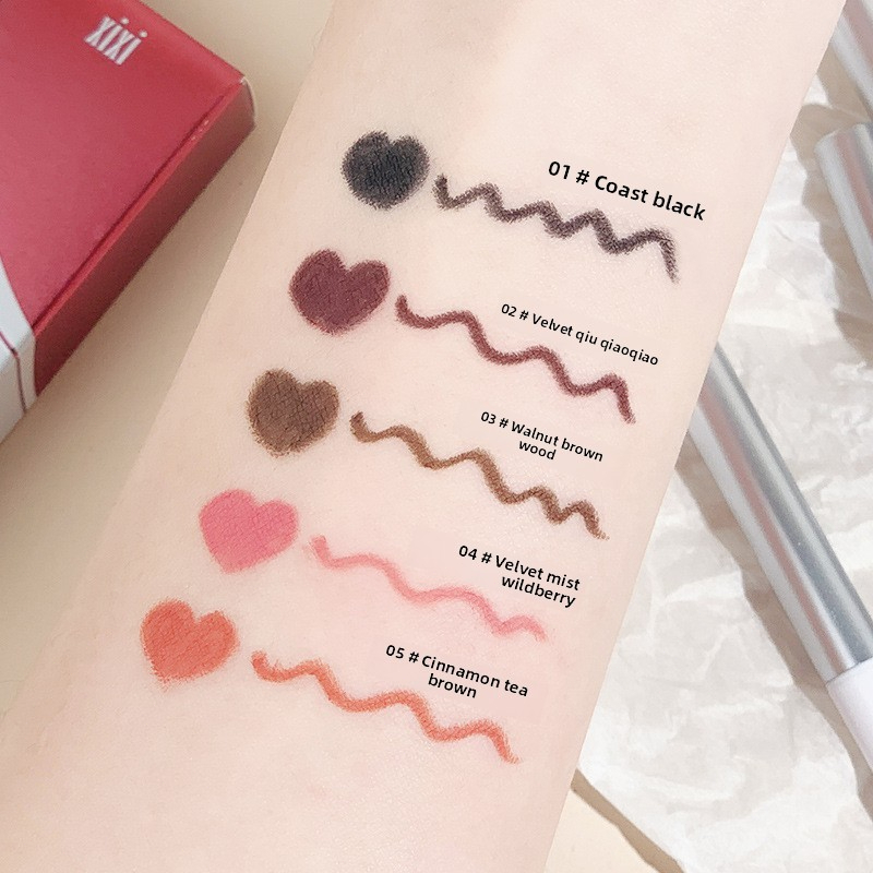 XIXI Bút Chì Kẻ Mắt Siêu Mỏng 0.8mm, Chống Nhòe, Màu Trắng/Nâu, Dễ Dùng Cho Người Mới D515