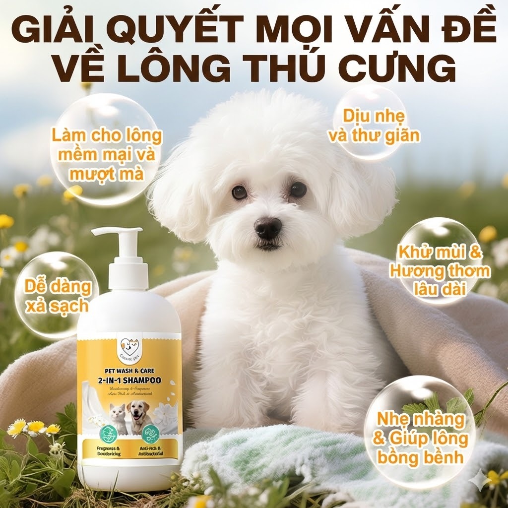 Cassiel Pet Dầu Gội & Sữa Tắm 2 Trong 1 Cho Chó Mèo Hữu Ích Trong Việc Làm Sạch Sâu Ngăn Ngừa Ngứa Khử Mùi Hôi Và Dưỡng