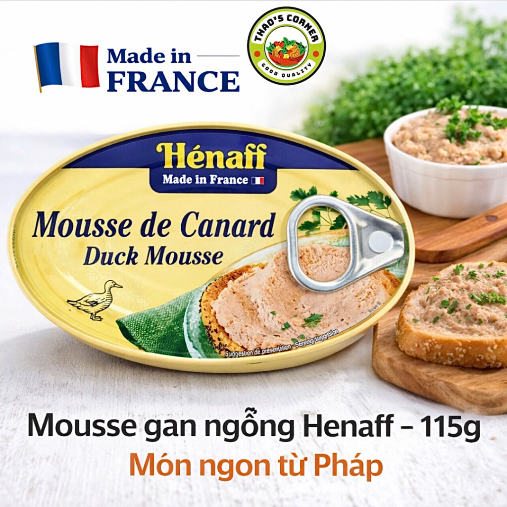 [Date 2029] Pate Gan Ngỗng - Vịt Henaff - Pháp 115g