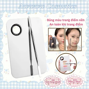 Bộ Dụng Cụ Khay Trộn Tán Kem Nền Bằng Thép Chính Hãng Chống Gỉ Dễ Vệ Sinh