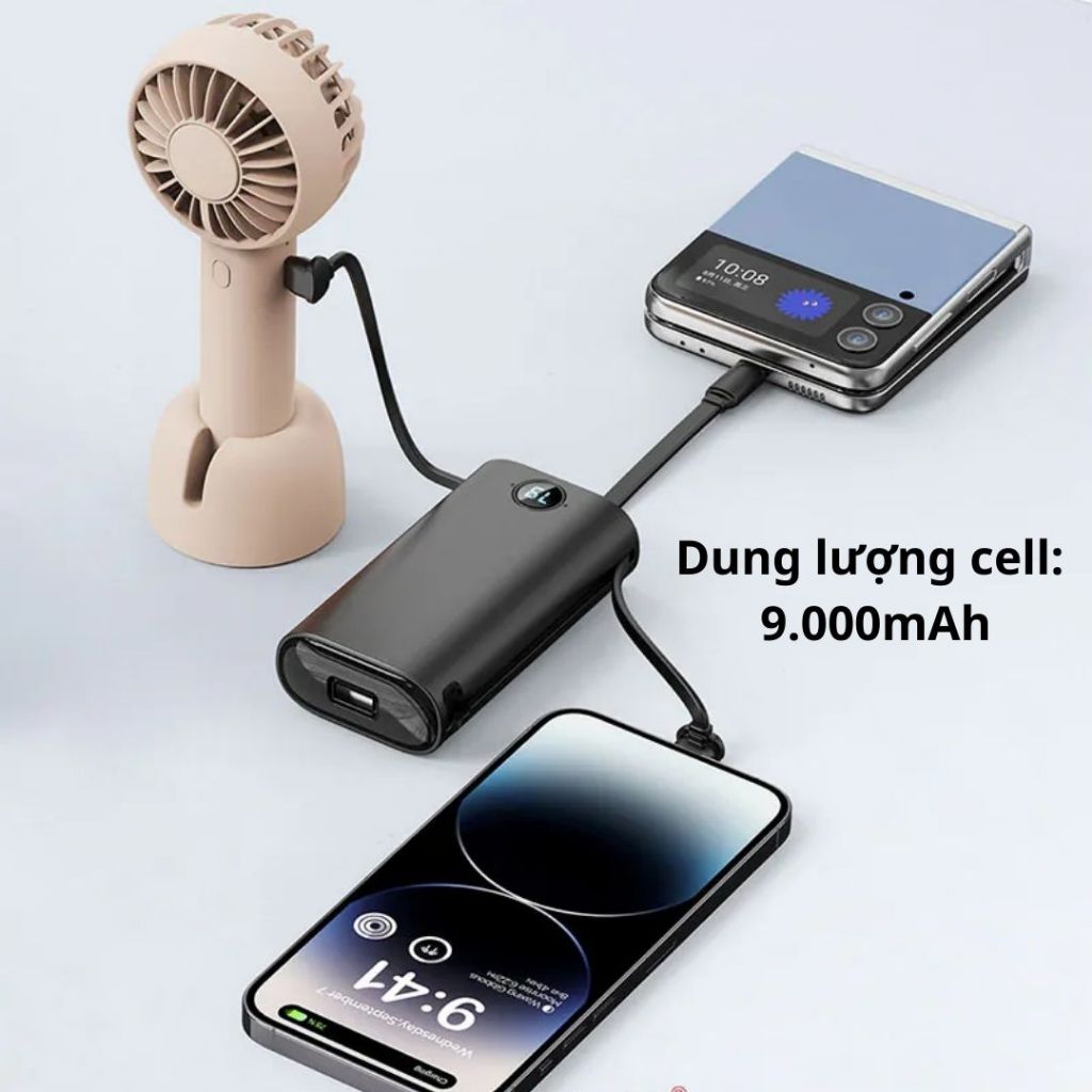(Nobox) Pin sạc dự phòng 9000mAh iW DBL10000S, Sạc Nhanh 20W, 2 Cổng sạc, Tích hợp 3 cáp sạc tiện lợi - levu01, lỗ vũ | BigBuy360 - bigbuy360.vn