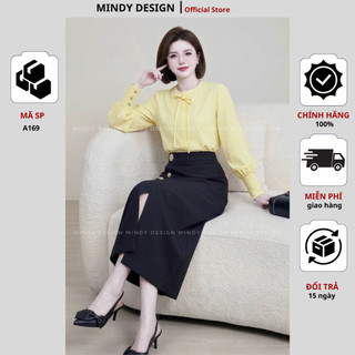 A169 - Áo sơ mi dài tay sợi tre Nhật công sở nữ - Thiết kế cao cấp MindyDesign