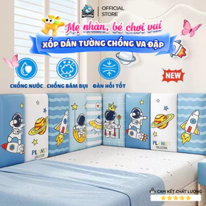 Miếng Xốp Dán Tường Cao Cấp Chống Va Đập Cho Bé, Tấm Xốp Dán Tường Hình Hoạt Hình 3D Trang Trí Phòng Ngủ