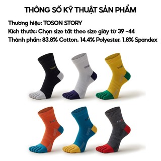 Tất vớ xỏ 5 ngón nam nữ chạy bộ chống phồng rộp trơn trợt thoáng khí nhanh khô chạy trail đi bộ đường dài TOSON STORY