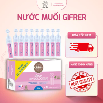 Nước Muối Sinh Lý Gifrer Pháp Ống 5ml Hộp 40 Ống Vệ Sinh Cho Bé Và Gia Đình