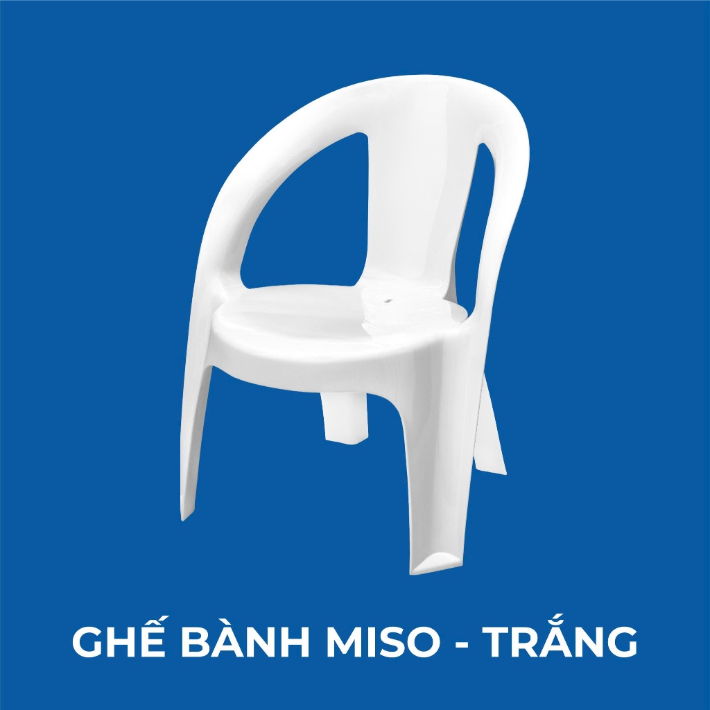 Ghế nhựa tựa lưng Miso QUI PHÚC, ghế nhựa bàn thấp, mặt ngồi thoải mái, chắc chắn, combo 4 6 10 ghế