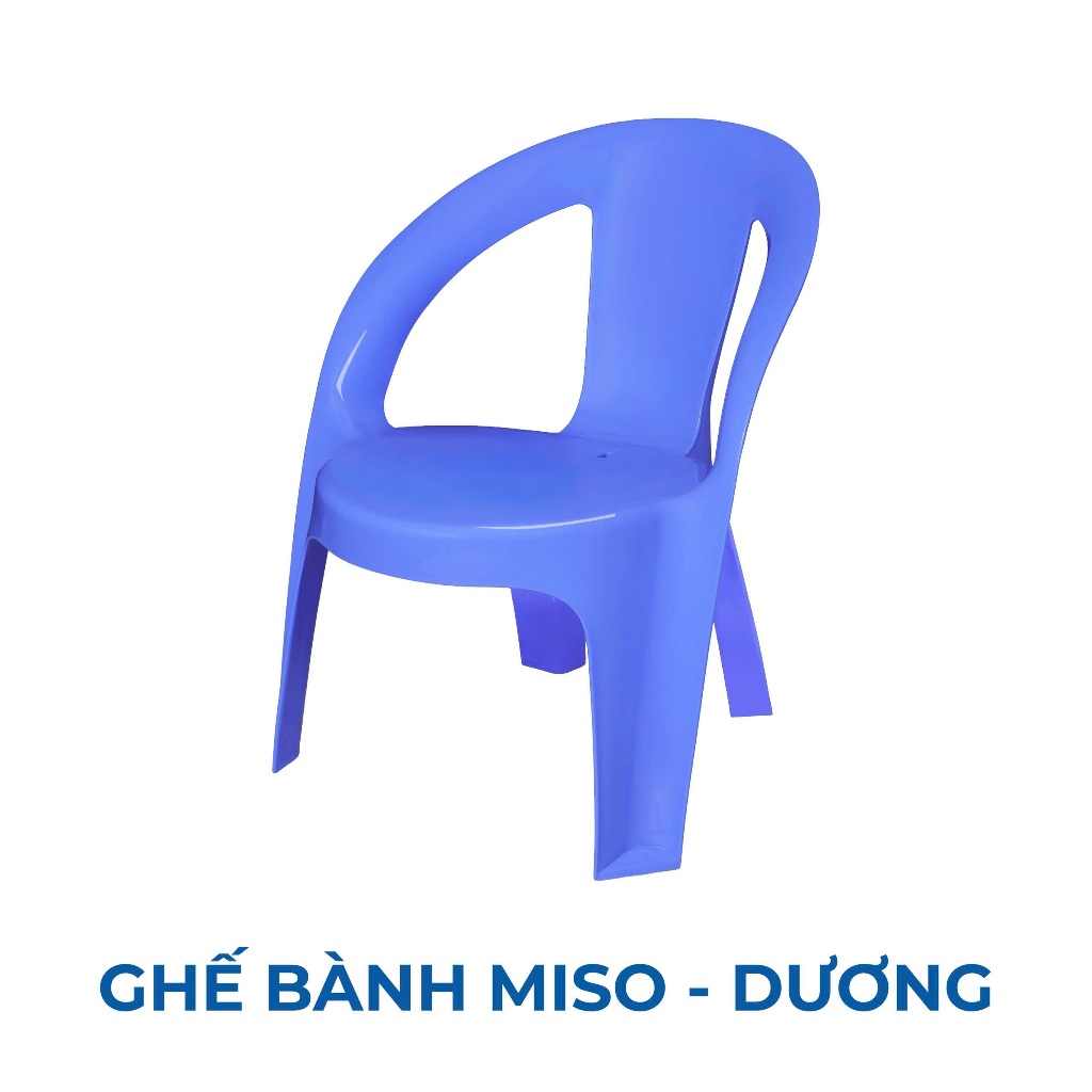 Ghế nhựa tựa lưng Miso QUI PHÚC, ghế nhựa bàn thấp, mặt ngồi thoải mái, chắc chắn, combo 4 6 10 ghế