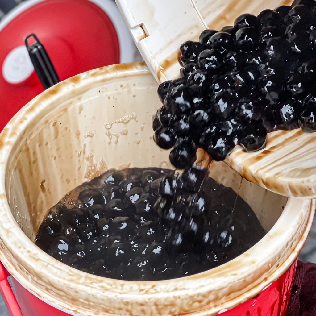 Trân Châu Khổng Lồ Đường Đen Thượng Hạng LONG PHÚ Gói 1kg Hạt 18 ly - Topping Nguyên Liệu Trà Sữa Đường Đe