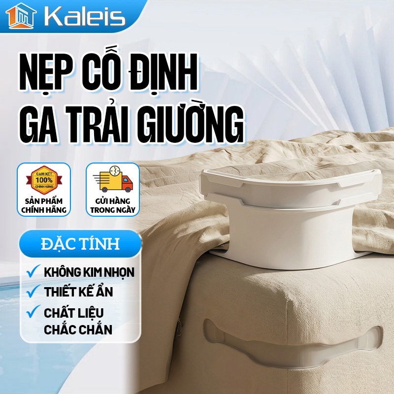 Kaleis Kẹp Giữ Ga Giường Chống Tuột Trong Suốt – Kẹp Cố Định Góc Ga Vô Hình, Giữ Ga Phẳng Lì – Set 4 Cái