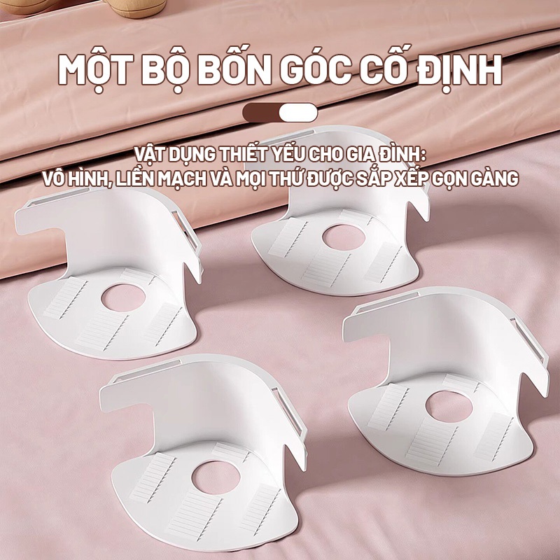 Kaleis Kẹp Giữ Ga Giường Chống Tuột Trong Suốt – Kẹp Cố Định Góc Ga Vô Hình, Giữ Ga Phẳng Lì – Set 4 Cái