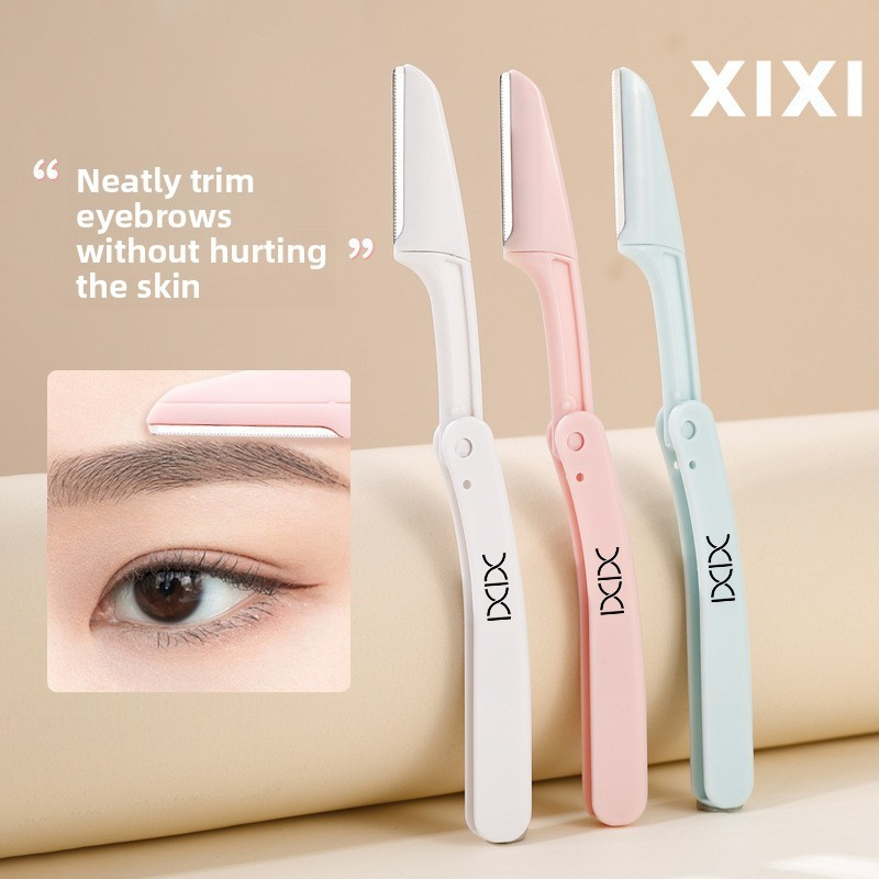 XIXI GJ102 Dao Cạo Chân Mày Gấp An Toàn, Dao Tỉa Lông Mày Không Rát Da, Dụng Cụ Trang Điểm Bộ 3